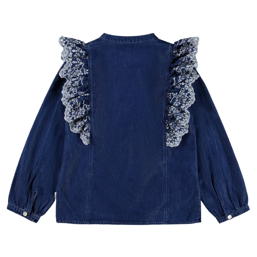 Raphaella Långärmad Denimskjorta Oak Embroidery>Molo Online