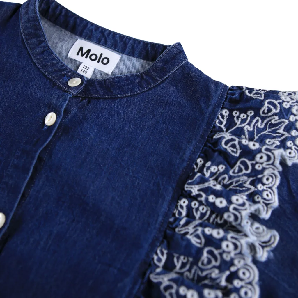 Raphaella Långärmad Denimskjorta Oak Embroidery>Molo Online