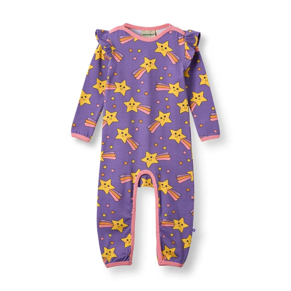 Reegnt With Shooting Star Långärmad Babydräkt Royal Purple>Småfolk Online