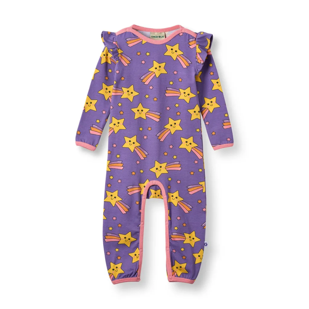 Reegnt With Shooting Star Långärmad Babydräkt Royal Purple>Småfolk Online