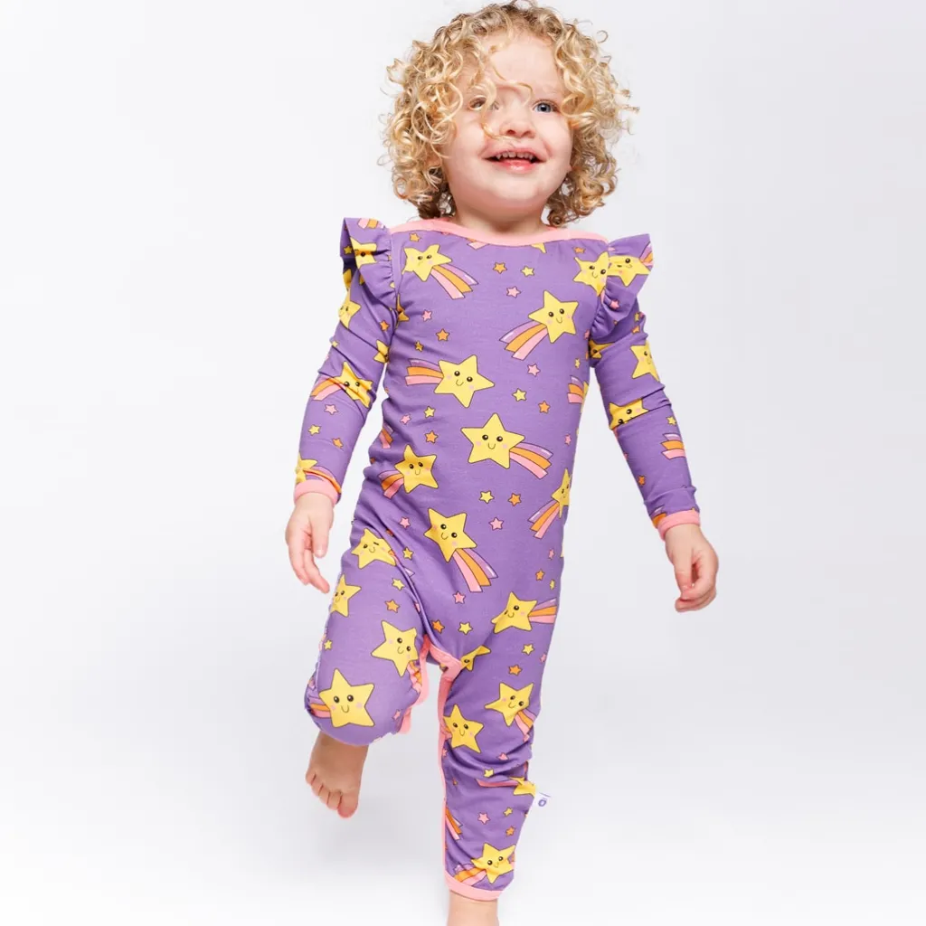 Reegnt With Shooting Star Långärmad Babydräkt Royal Purple>Småfolk Online