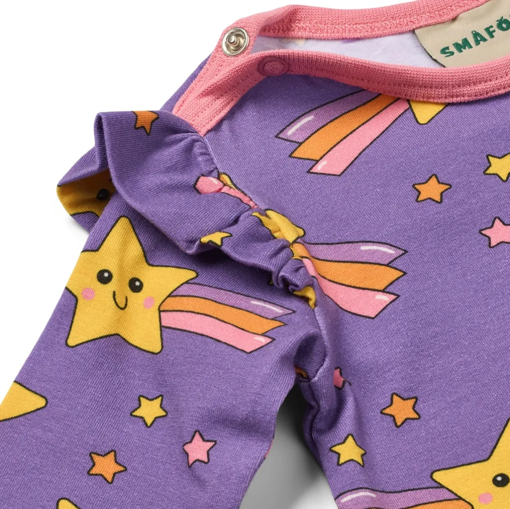 Reegnt With Shooting Star Långärmad Babydräkt Royal Purple>Småfolk Online
