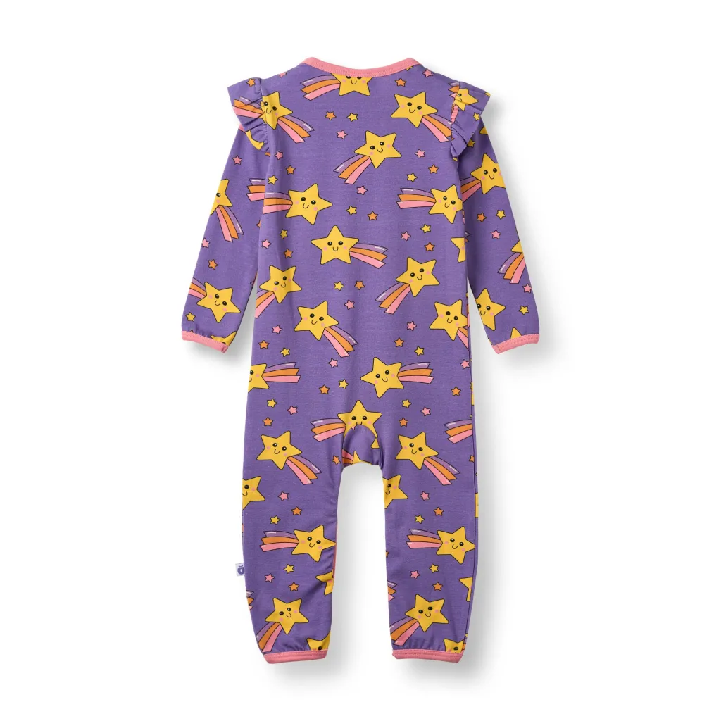 Reegnt With Shooting Star Långärmad Babydräkt Royal Purple>Småfolk Online