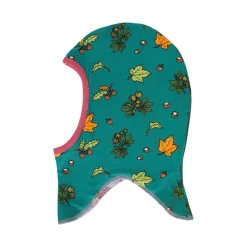 Reversible balaclava with hedgehogs and Fall leaves Orchid Petal>Småfolk
