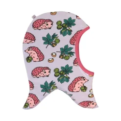 Reversible balaclava with hedgehogs and Fall leaves Orchid Petal><noscript><img width=