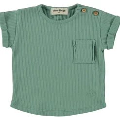 Ribbad Baby T-shirt Grön>Tocoto Vintage Hot