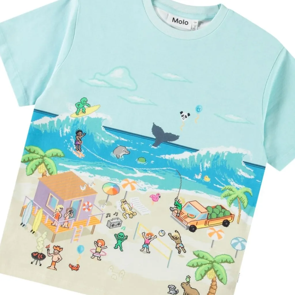 Riley Short Sleeve T-Shirt Pixel Beach>Molo Hot