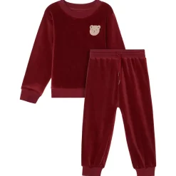 Robin Velour Set med Bear Patch i Merry Red>Buddy & Hope Outlet