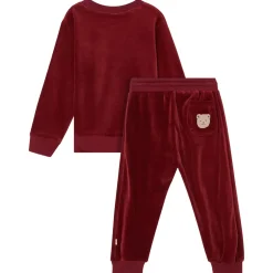 Robin Velour Set med Bear Patch i Merry Red>Buddy & Hope Outlet