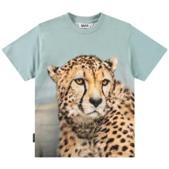 Rubin Short-Sleeved T-Shirt Big Cheetah Blue>Molo Clearance