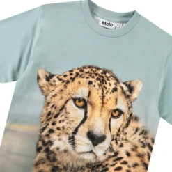 Rubin Short-Sleeved T-Shirt Big Cheetah Blue>Molo Clearance