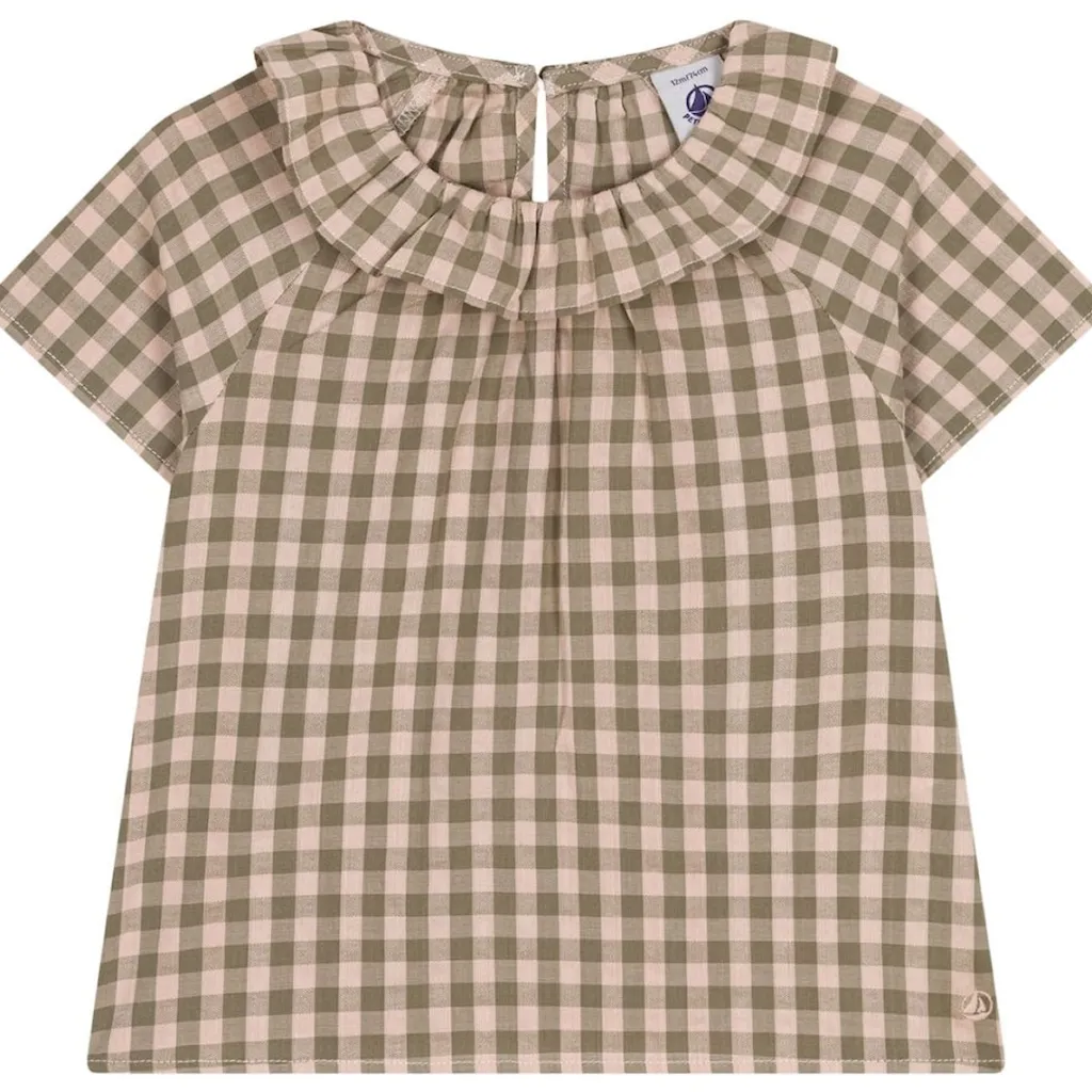 Rutig Blus Rosa>Petit Bateau Hot