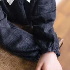 Rutig Klänning Antracitgrå><noscript><img width=