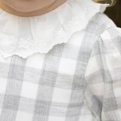 Rutig Klänning Grå><noscript><img width=