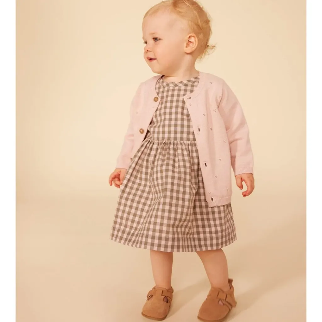 Rutig Klänning Rosa>Petit Bateau