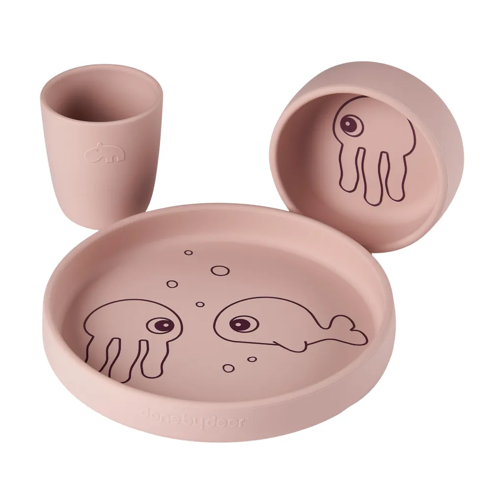 Sea Friends Middagsset I Silikon Powder>Done by Deer