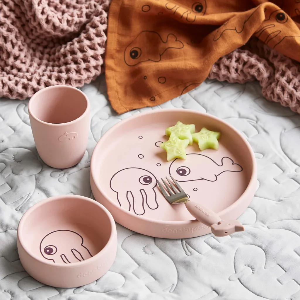Sea Friends Middagsset I Silikon Powder>Done by Deer