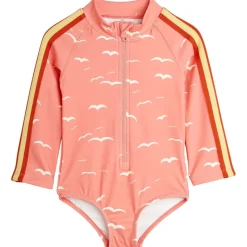Seagull Aop Långärmad Baddräkt Pink>Mini Rodini New