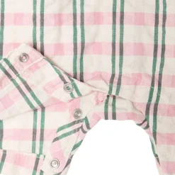 Seersucker Onesie Check Carnation><noscript><img width=