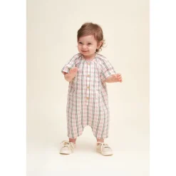 Seersucker Onesie Check Carnation><noscript><img width=
