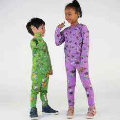 Skiing Children Leggings Dusty Lavender>Småfolk Sale