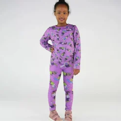 Skiing Children Leggings Dusty Lavender><noscript><img width=