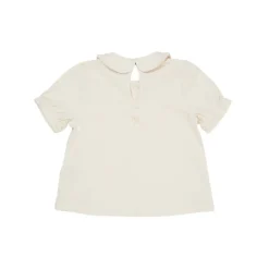 Solid Kortärmad Blus Med Krage Cream>Copenhagen Colors Sale