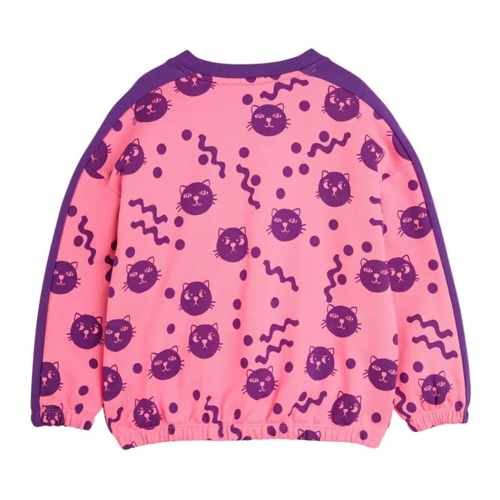 Squiggly Cats Sweatshirt Pink>Mini Rodini Hot