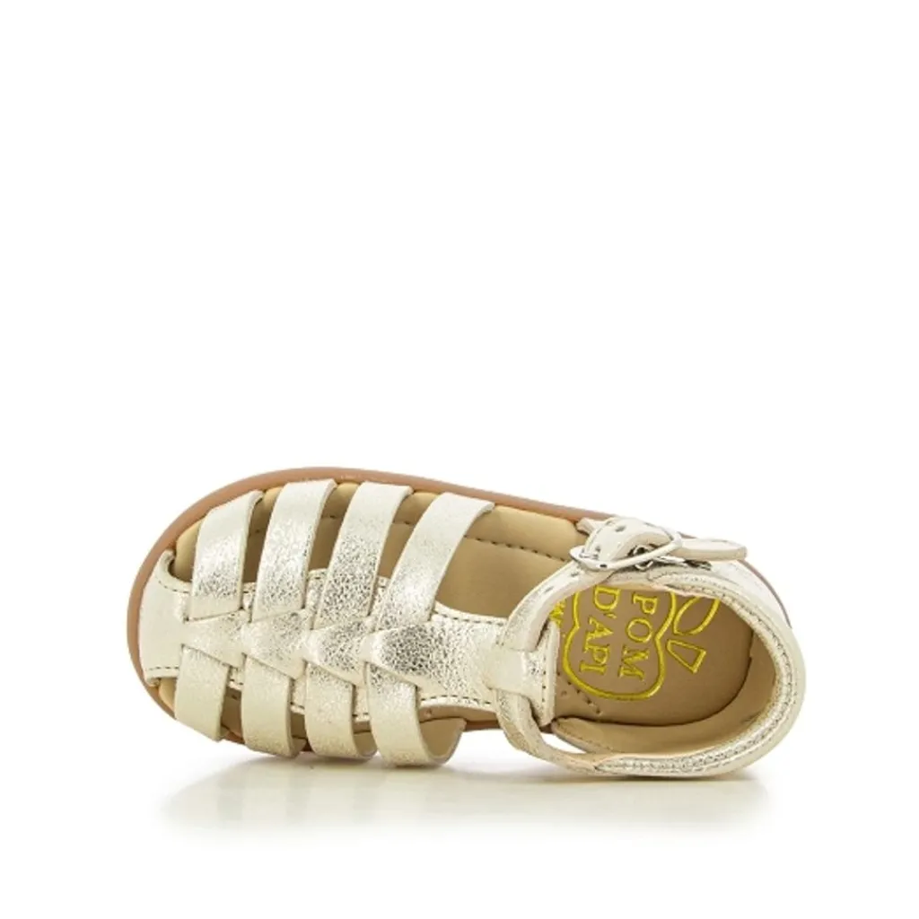 Stand-Up Strap Sandaler Platinum>Pom Dapi
