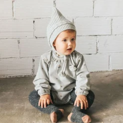 Stickad Babymössa Grå>búho Hot