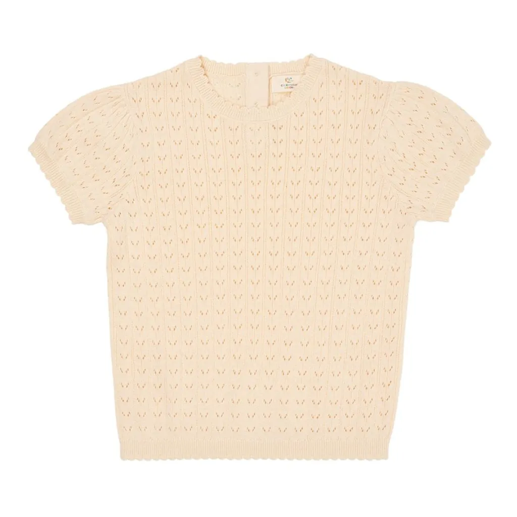 Stickad Pointelleblus Cream>Copenhagen Colors Discount