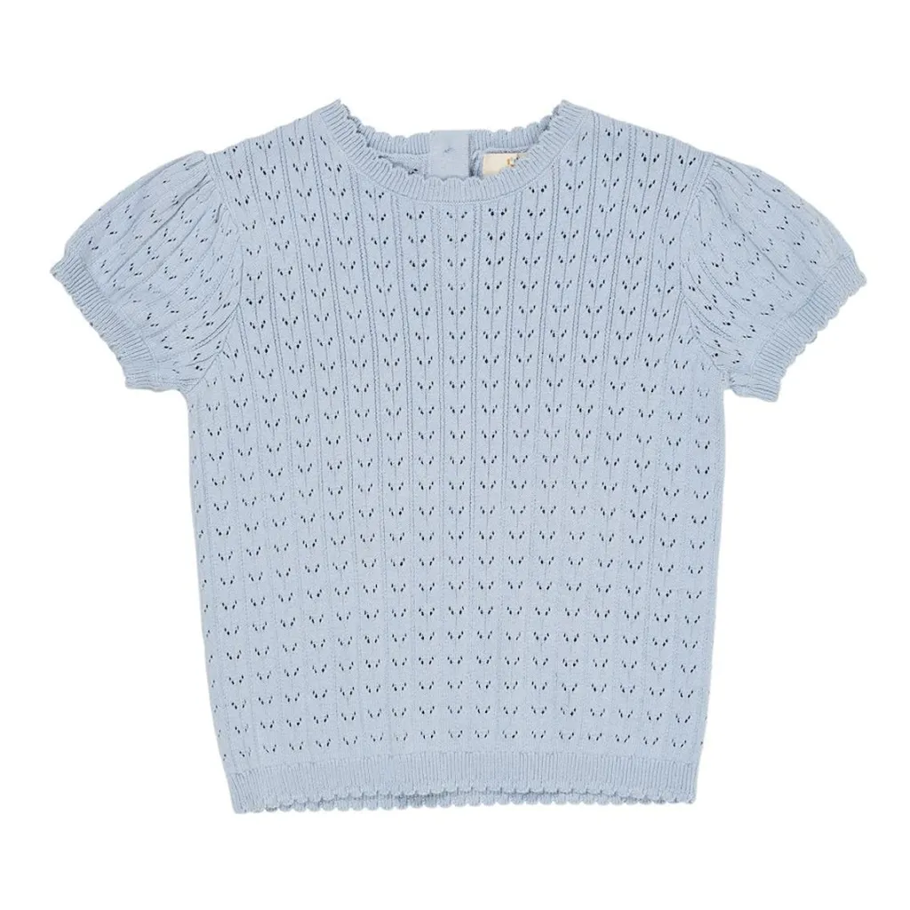 Stickad Pointelleblus Dusty Blue>Copenhagen Colors Outlet