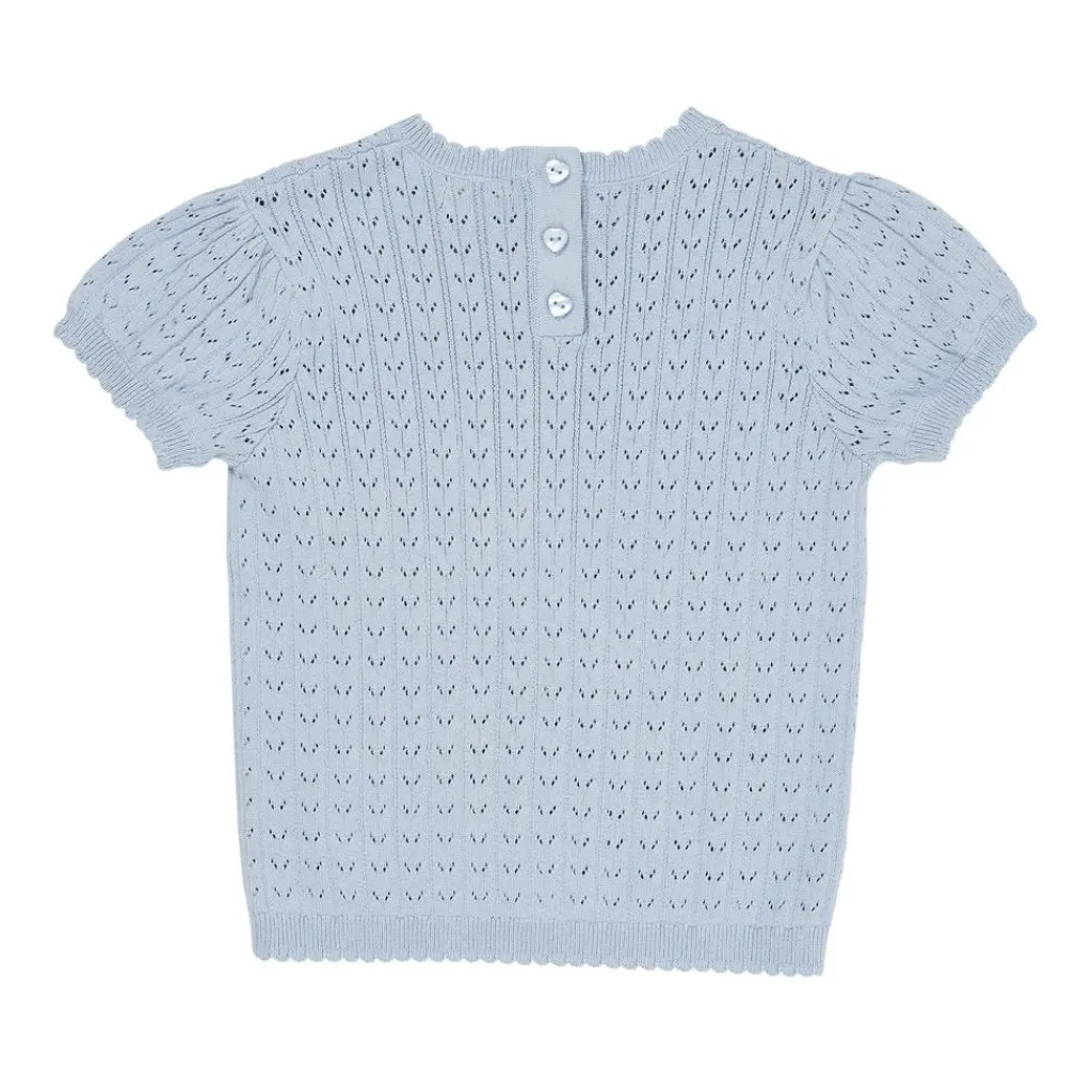 Stickad Pointelleblus Dusty Blue>Copenhagen Colors Outlet