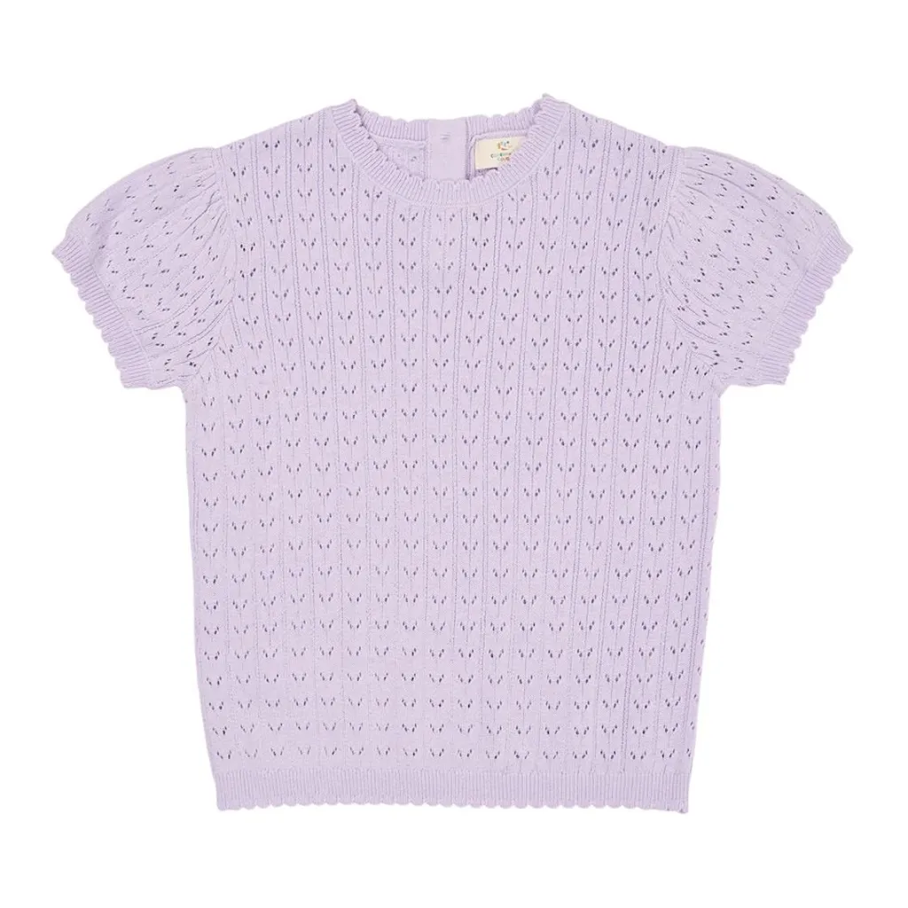 Stickad Pointelleblus Lavender>Copenhagen Colors Clearance