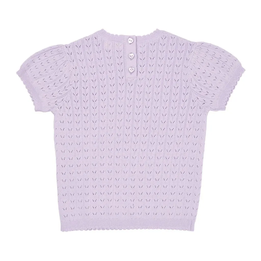 Stickad Pointelleblus Lavender>Copenhagen Colors Clearance