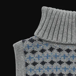 Stoffe Jacquard Halsvärmare Grey Melange>Wheat Best