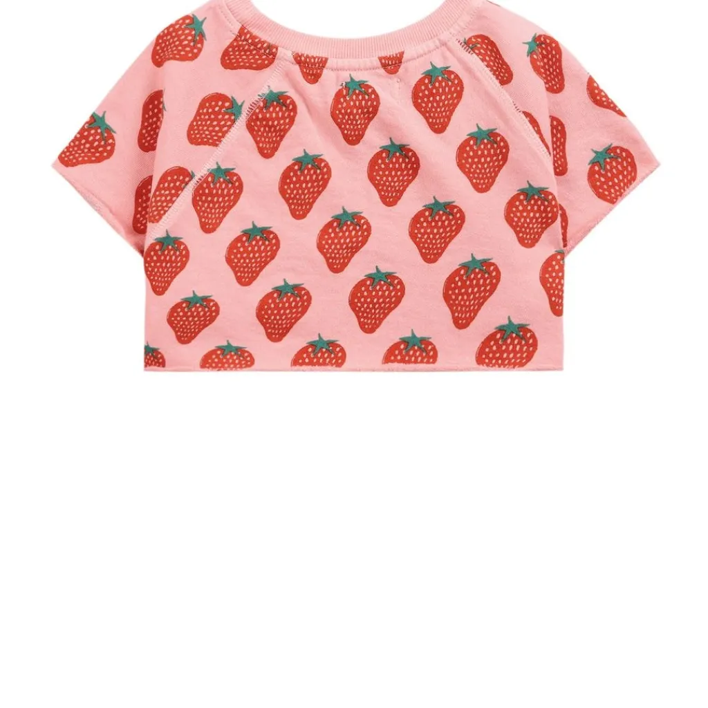Strawberry Kortärmad Croppad Sweatshirt Rosa>Bobo Choses Outlet