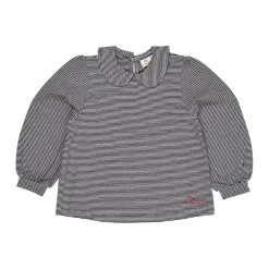 Striped Blouse w Collar Ls Navy/Cream Stripe>Copenhagen Colors
