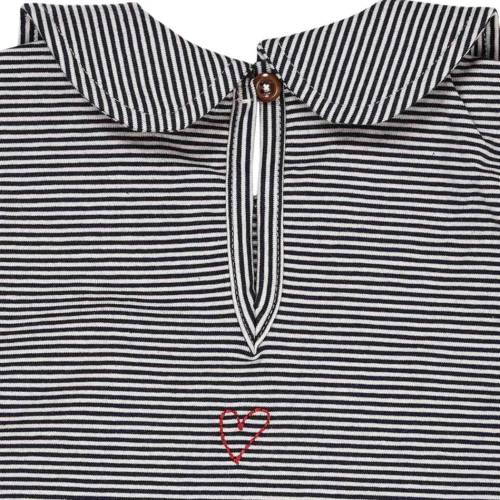 Striped Blouse w Collar Ls Navy/Cream Stripe>Copenhagen Colors