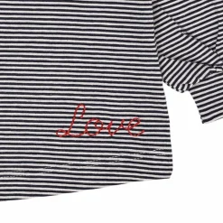 Striped Blouse w Collar Ls Navy/Cream Stripe><noscript><img width=