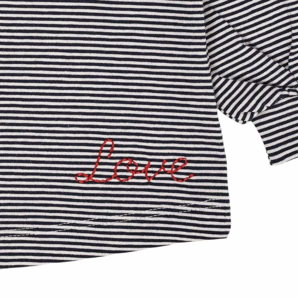 Striped Blouse w Collar Ls Navy/Cream Stripe>Copenhagen Colors