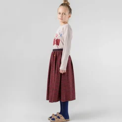 Striped Midi Kjol Sun Dried Tomato><noscript><img width=