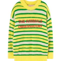 STRIPES BULL Stickad tröja Yellow>The Animals Observatory Online