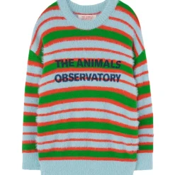 STRIPES BULL Stickad tröja Soft Blue>The Animals Observatory New