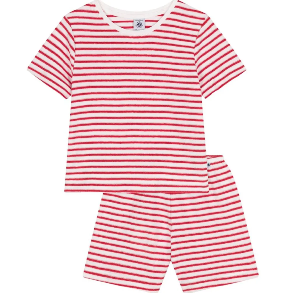 Stripy Klädset I Frotté Marshmallow Spi>Petit Bateau Discount