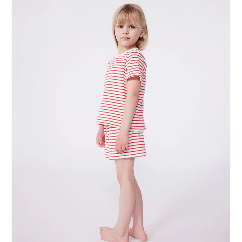 Stripy Klädset I Frotté Marshmallow Spi>Petit Bateau Discount