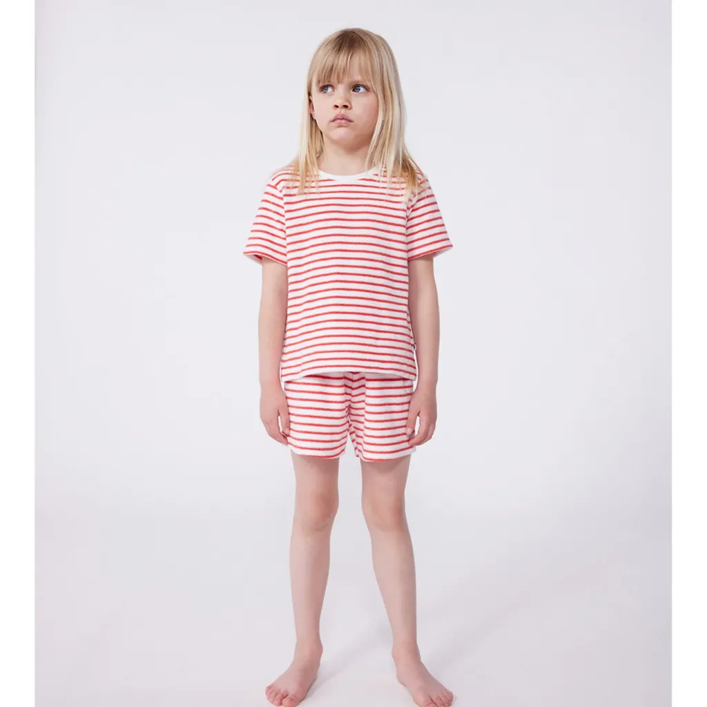Stripy Klädset I Frotté Marshmallow Spi>Petit Bateau Discount