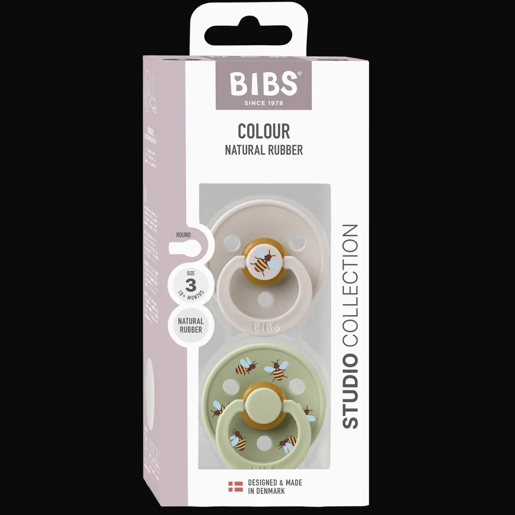 Studio Colour Bumblebee 2-pack Runda Latexnappar Mushroom Mix>BIBS Sale