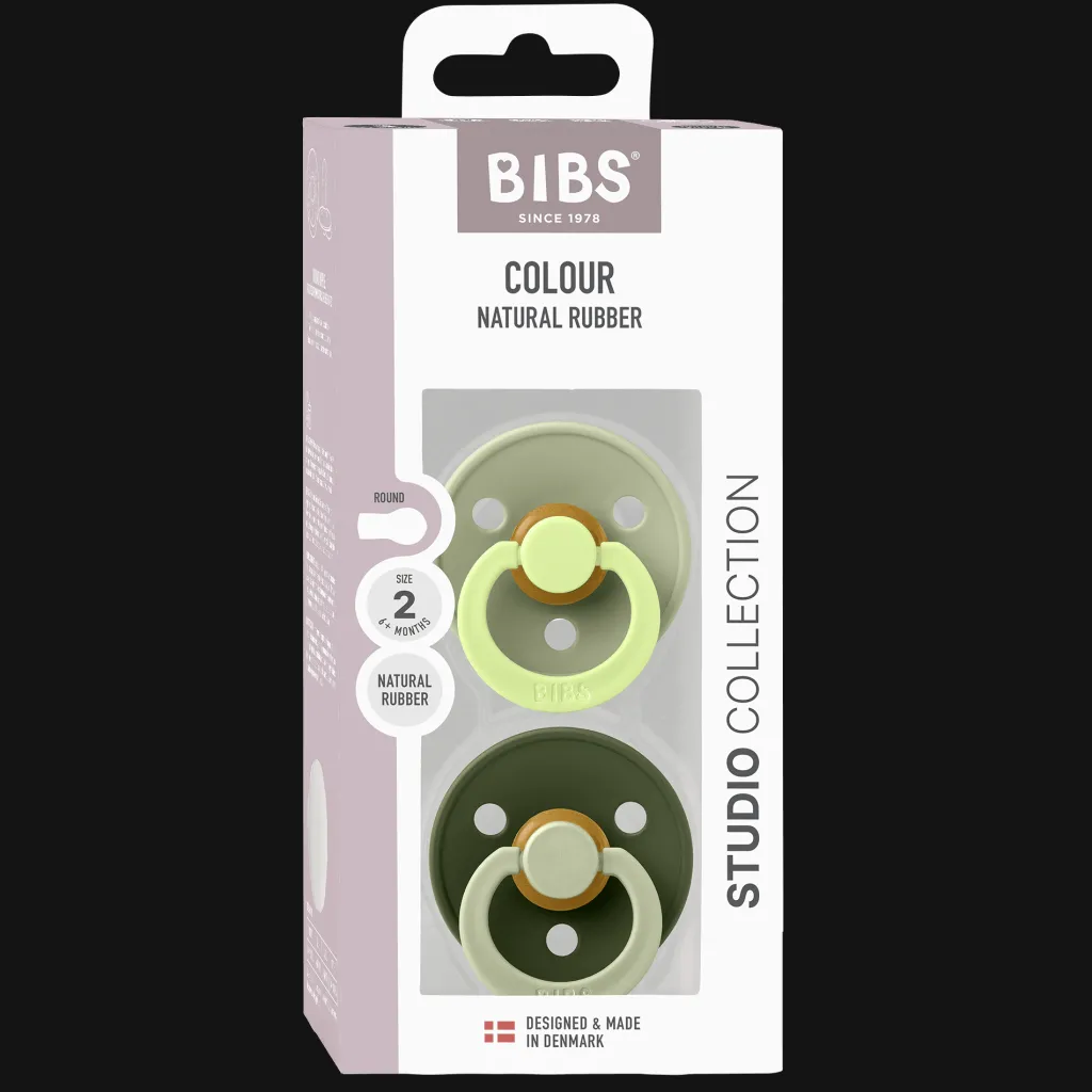 Studio Colour Fusion 2-pack Runda Latexnappar Sage Hunter Green>BIBS Best