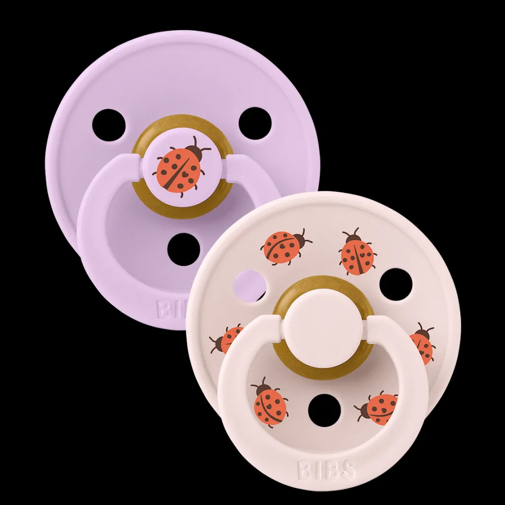 Studio Colour Ladybug 2-pack Runda Latexnappar Violet Sky Mix>BIBS Best